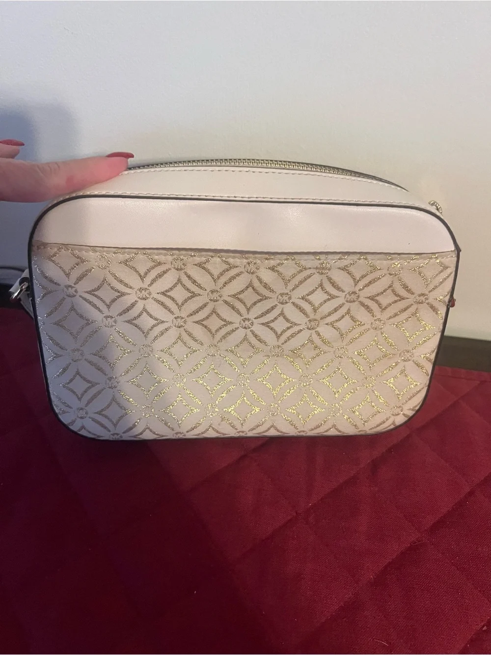 Michael Kors Cream and Gold Signature Crossbody Bag